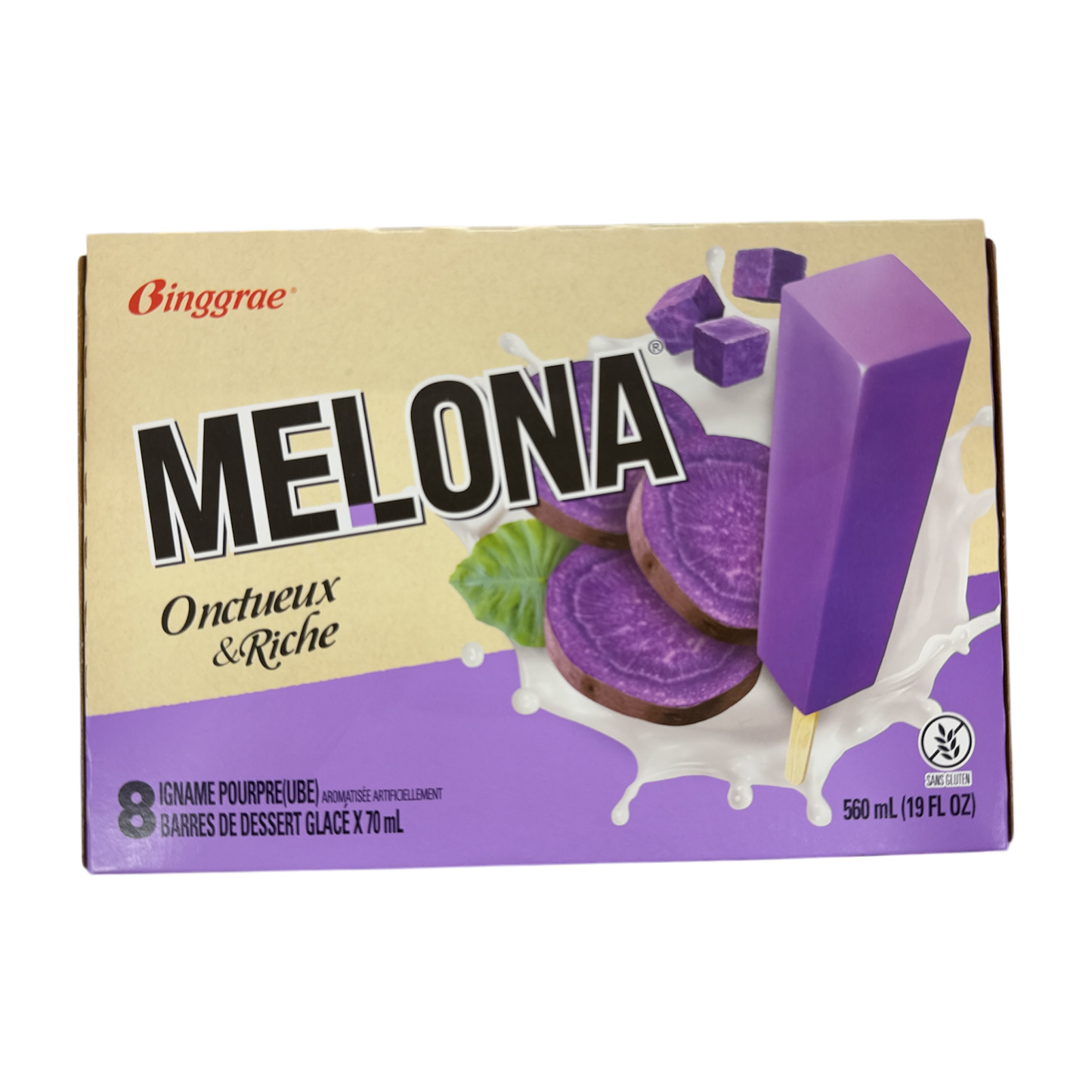 Binggrae Melona Ice Block Ube Flavor 560ml (70ml x 8)