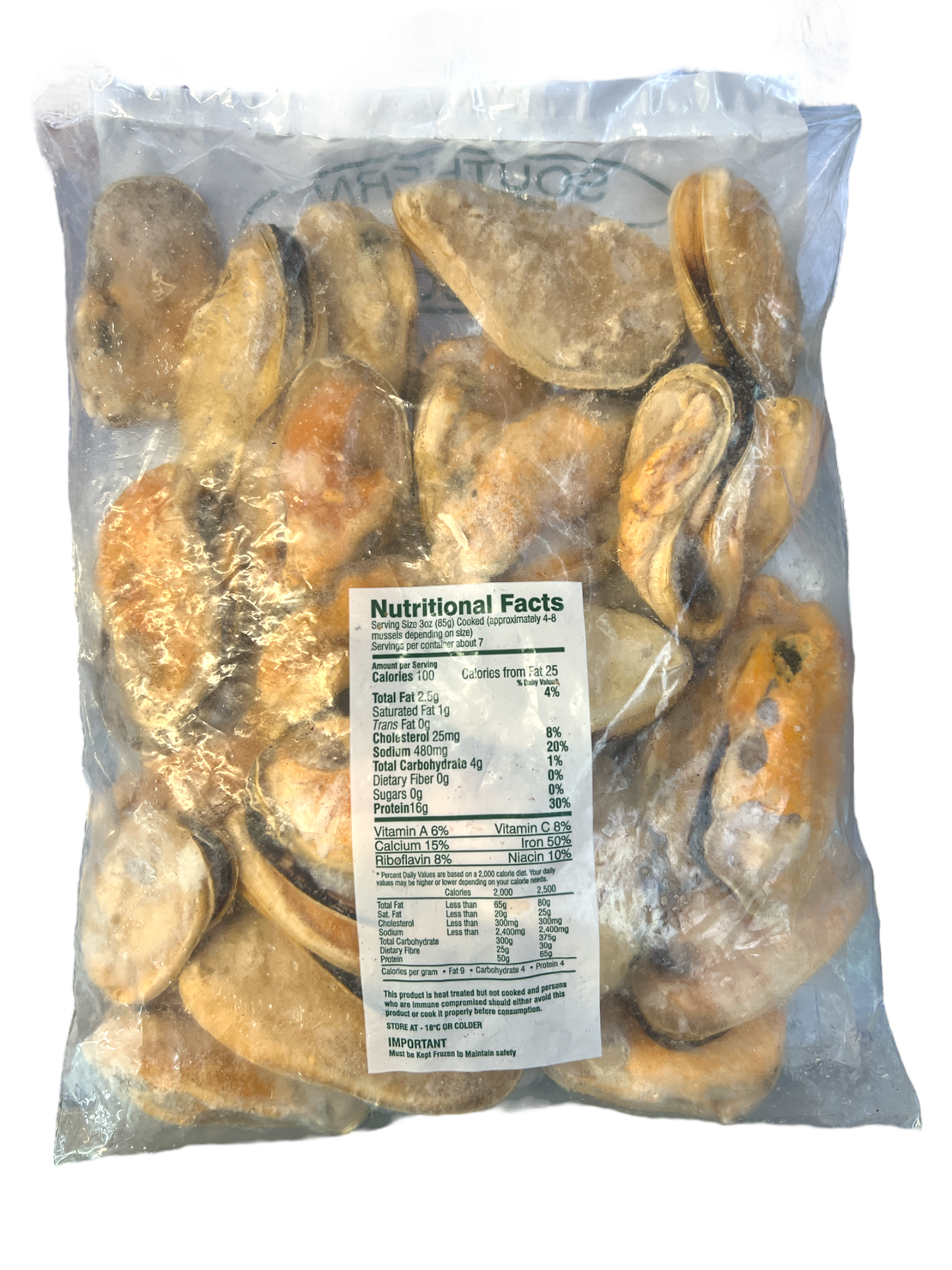 Southern Seafoods NZ Greenshell Mussels Large 1kg x 10