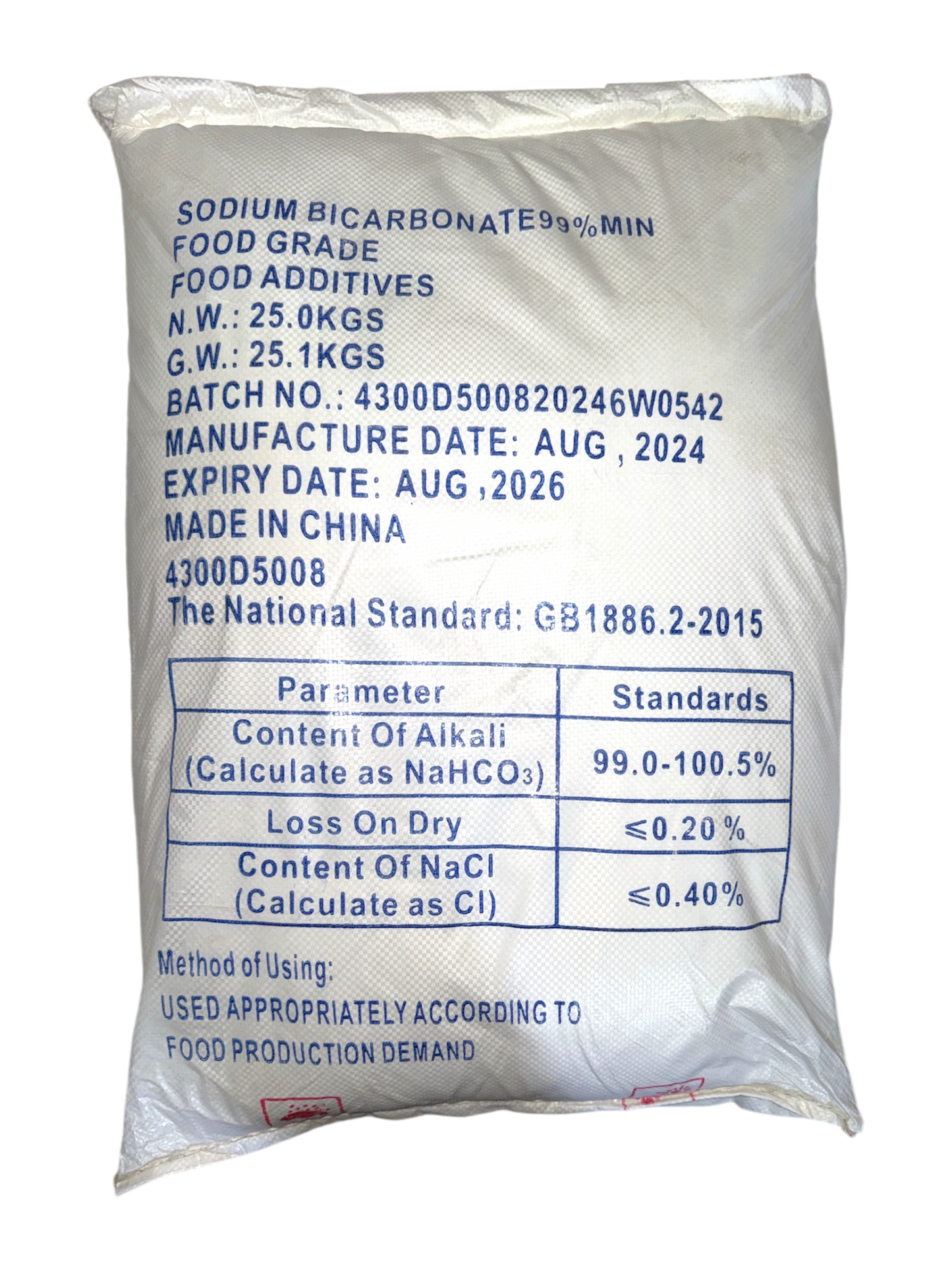 Baking Soda (Sodium Bicarbonate) 25KG