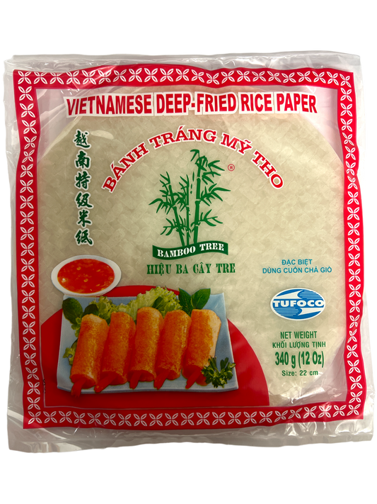 Bamboo Tree Vietnamese Deep Fried Rice Paper 22cm Round 340g